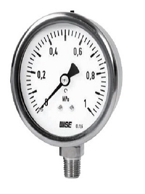 Đồng hồ áp suất WISE P255- Inox toàn bộ 