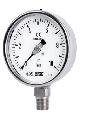 Đồng hồ áp suất Wise Model P252- Vật liệu inox toàn bộ 