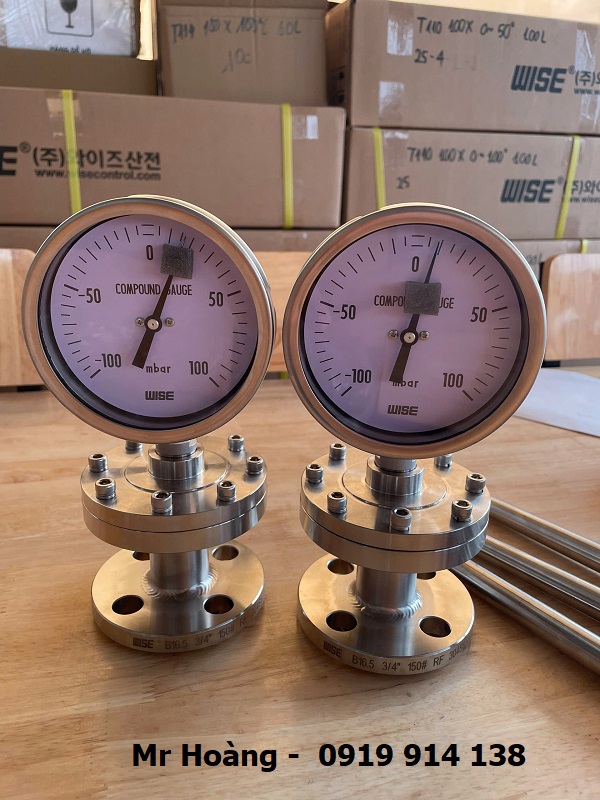 Đồng hồ áp suất thấp dạng màng Wise P429